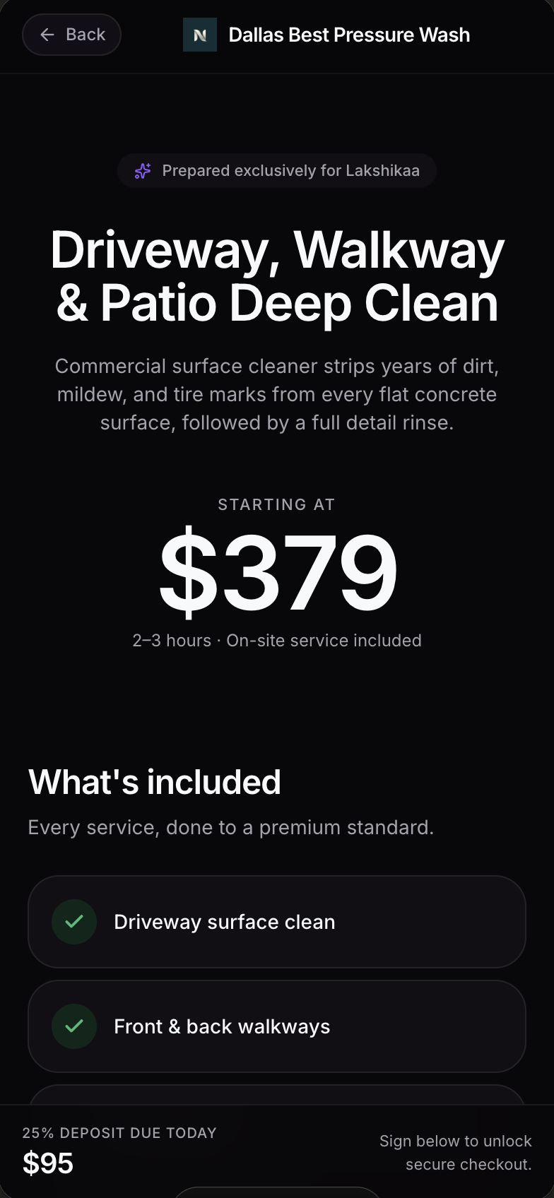 Closely customer proposal on a phone